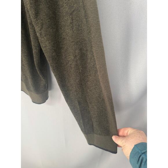 Ted Baker London Sweater Mens XL (45") Green Wool Blend Crewneck Preppy Academia - Picture 4 of 13